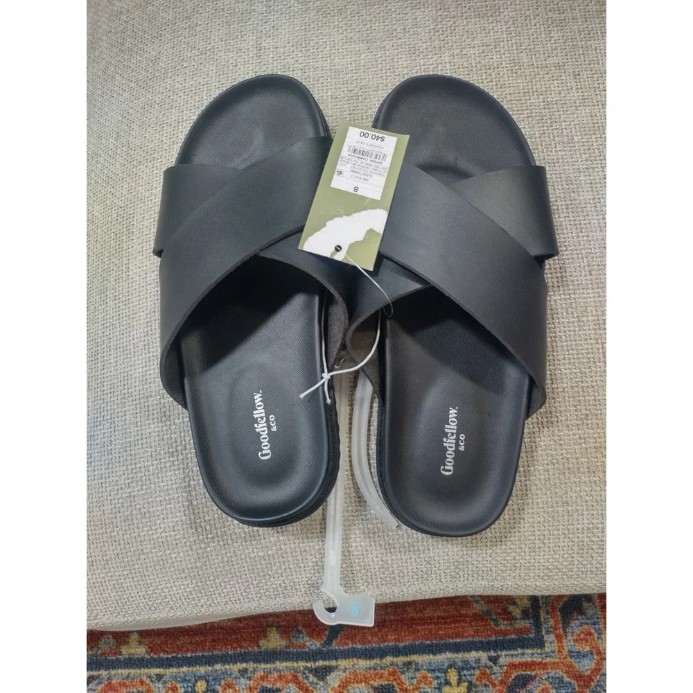 Goodfellow & Co Thomas Mens Crisscross Slide Sandals Black Size 8 098006713